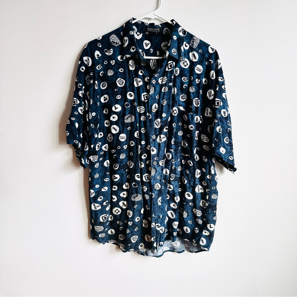 Vintage 90’s Structure Pattern Casual Button Down… - image 2